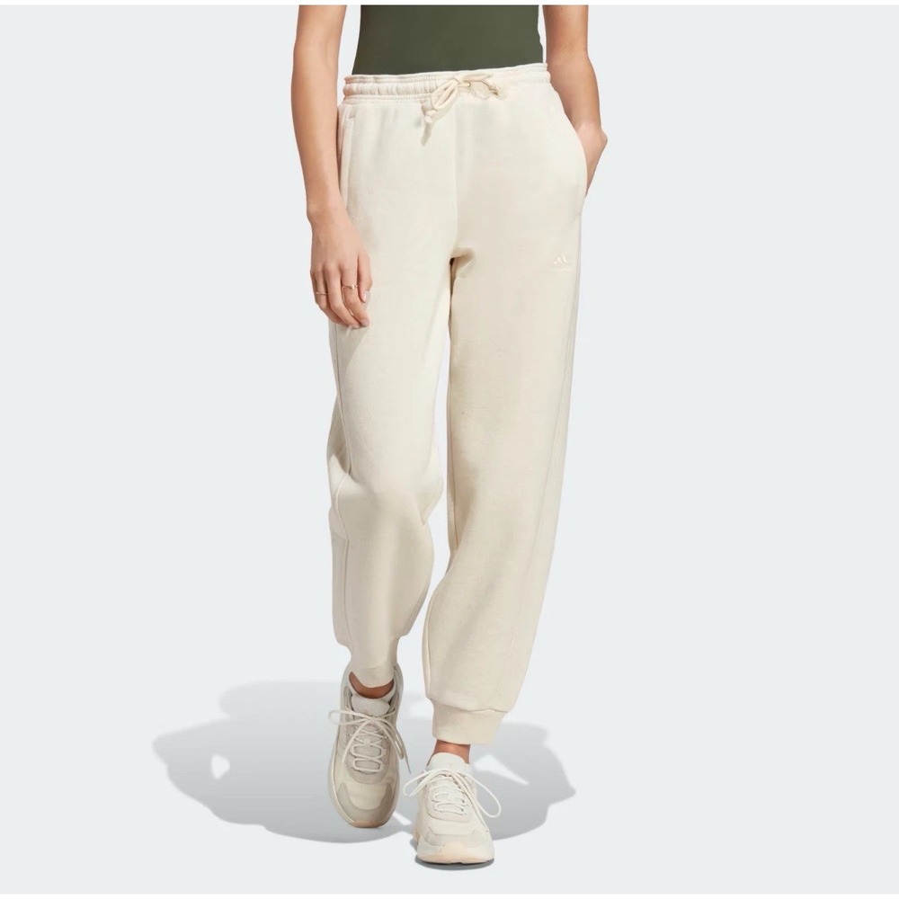 Adidas Women's XL All SZN Sweatpants Loose Fit Straight Leg IC6460 Cream Color